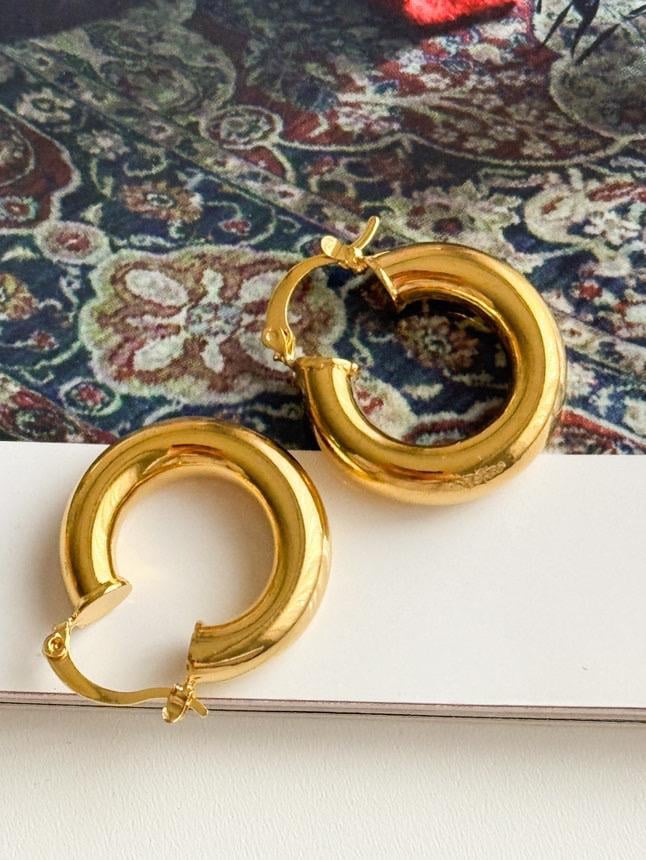 Çelik Gold Hafif Boru Küpe (3 Cm)