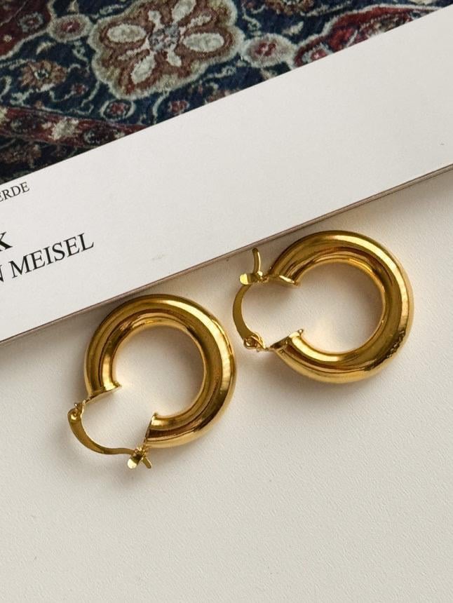Çelik Gold Hafif Boru Küpe (3 Cm)