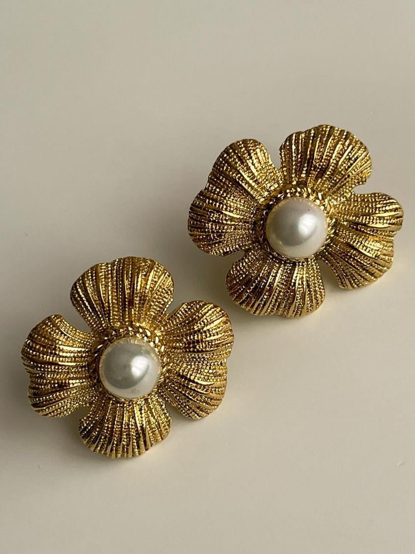 Çelik Gold İncili Diva Küpe (2.20 Cm)