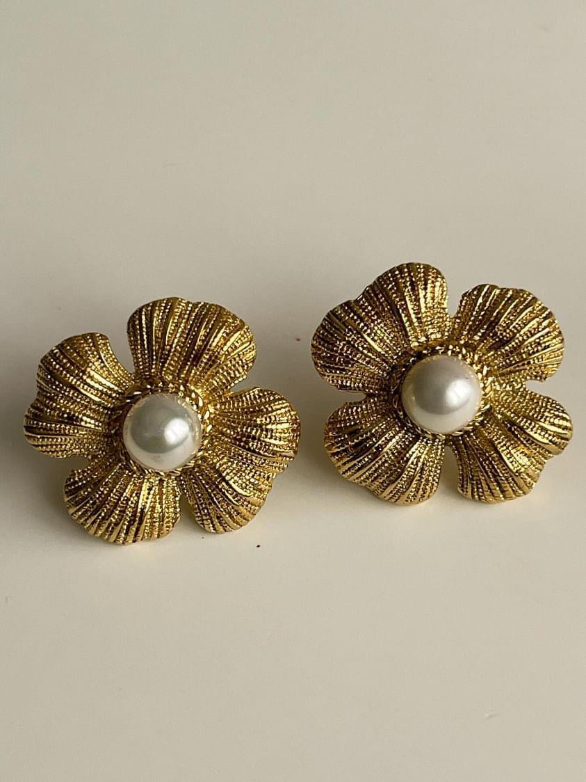 Çelik Gold İncili Diva Küpe (2.20 Cm)