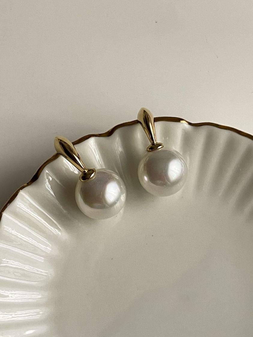 Çelik Gold İncili Küpe (2.30 Cm)