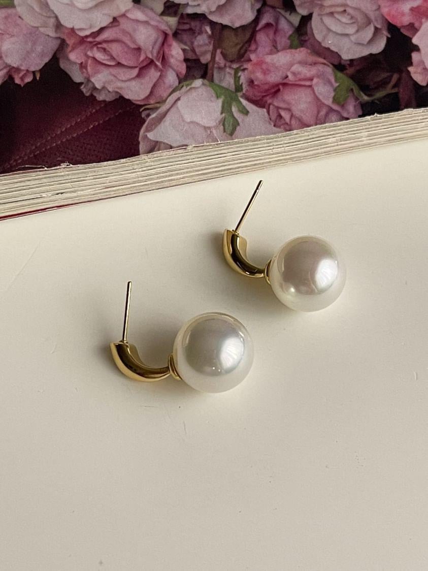 Çelik Gold İncili Küpe (2.30 Cm)