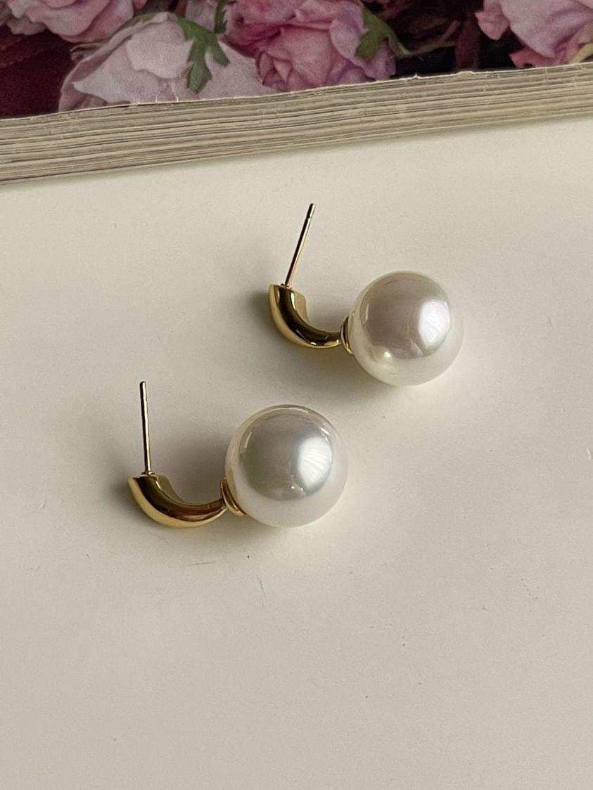 Çelik Gold İncili Küpe (2.30 Cm)