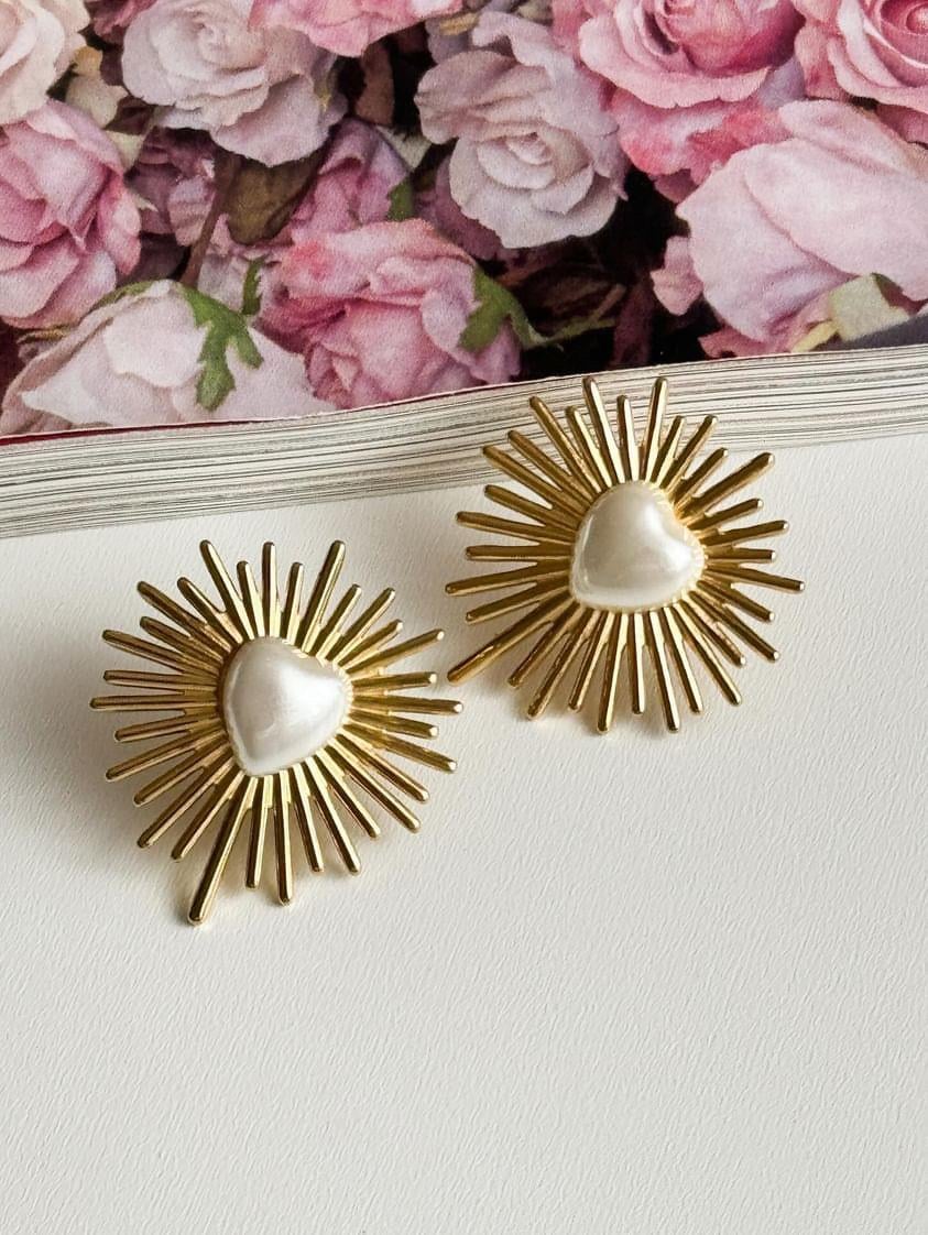 Çelik Gold İncili Küpe (2.5 Cm)