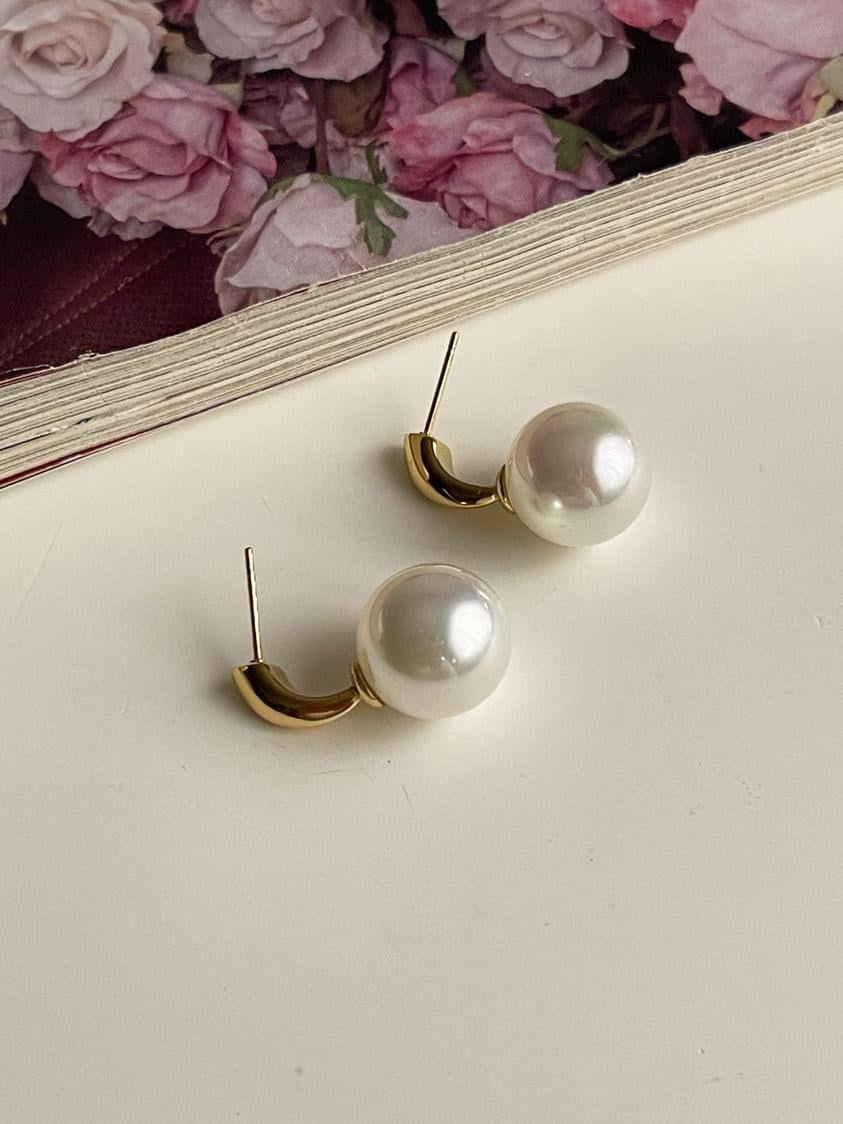 Çelik Gold İncili Küpe (2.30 Cm)