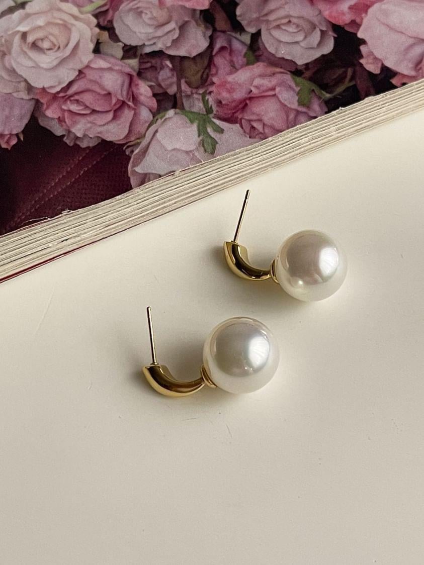 Çelik Gold İncili Küpe (2.30 Cm)