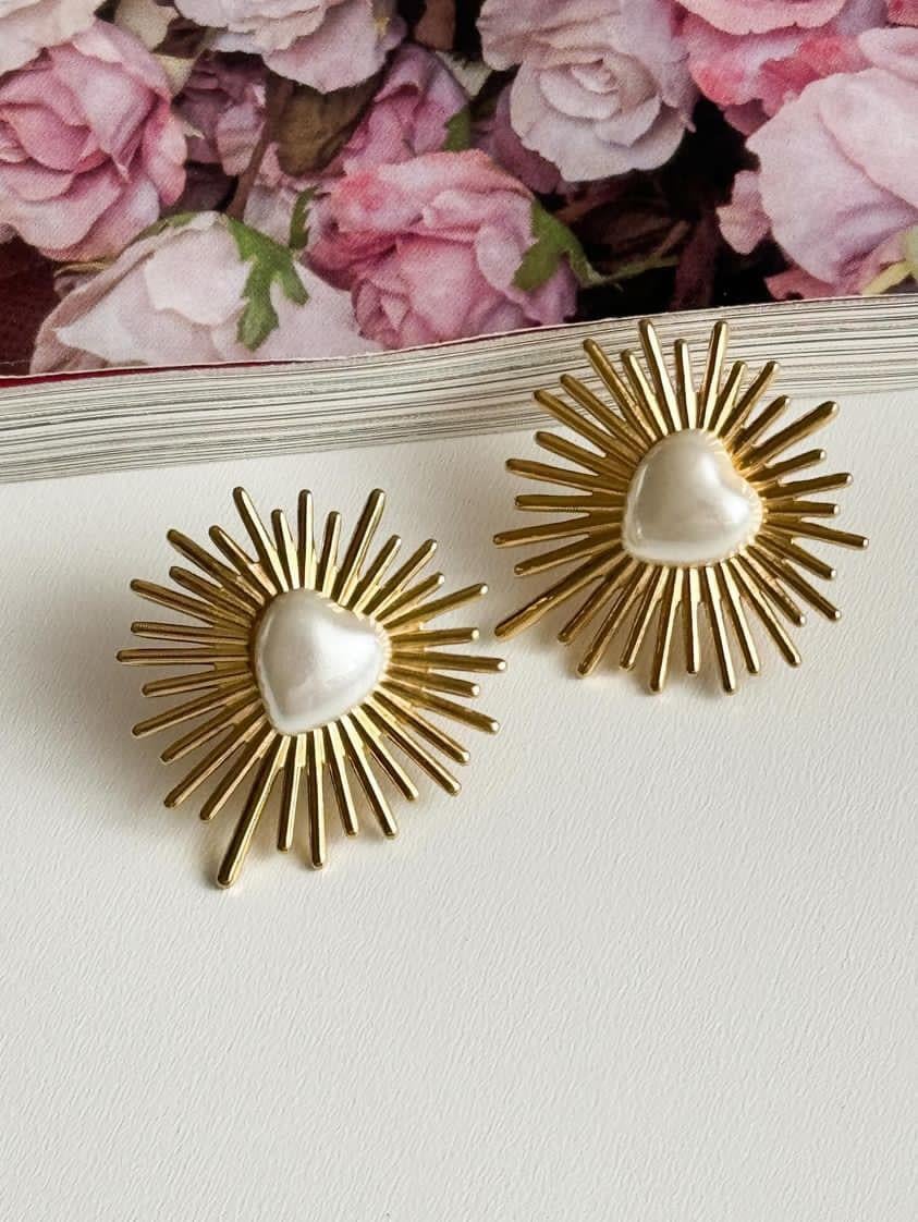 Çelik Gold İncili Küpe (2.5 Cm)