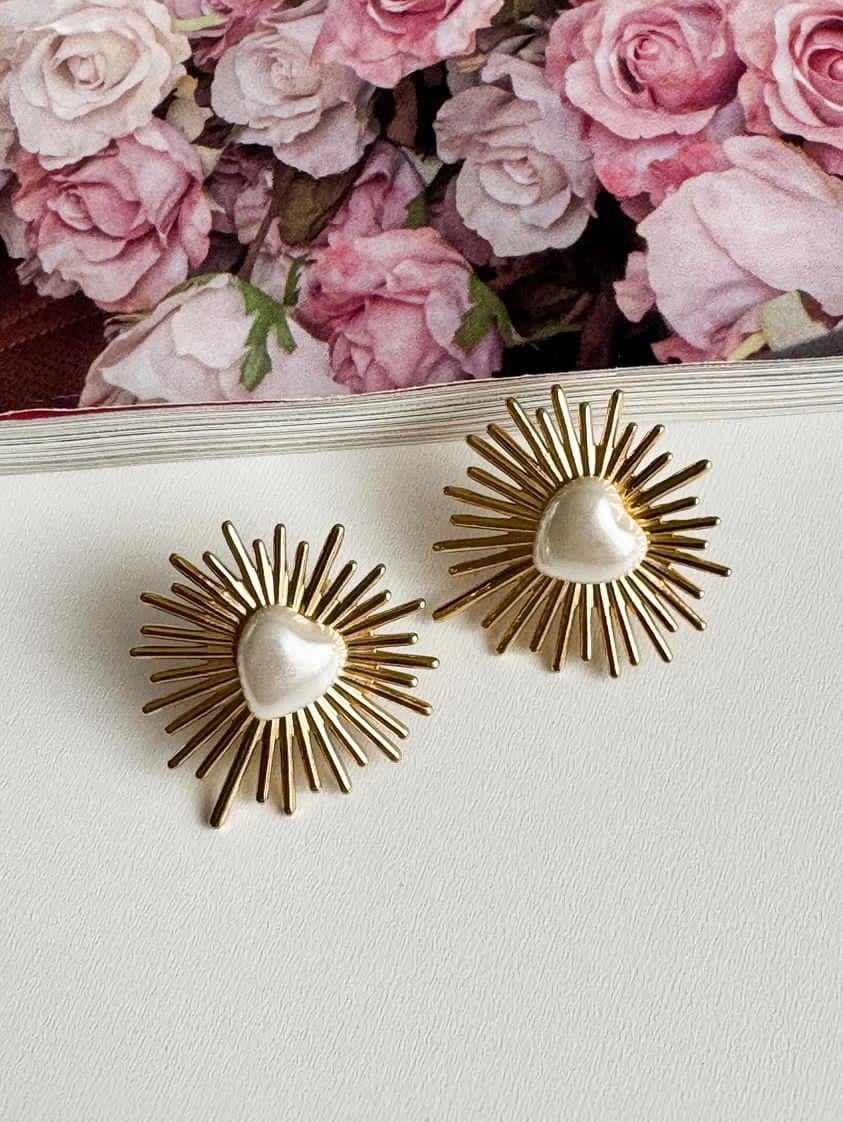 Çelik Gold İncili Küpe (2.5 Cm)