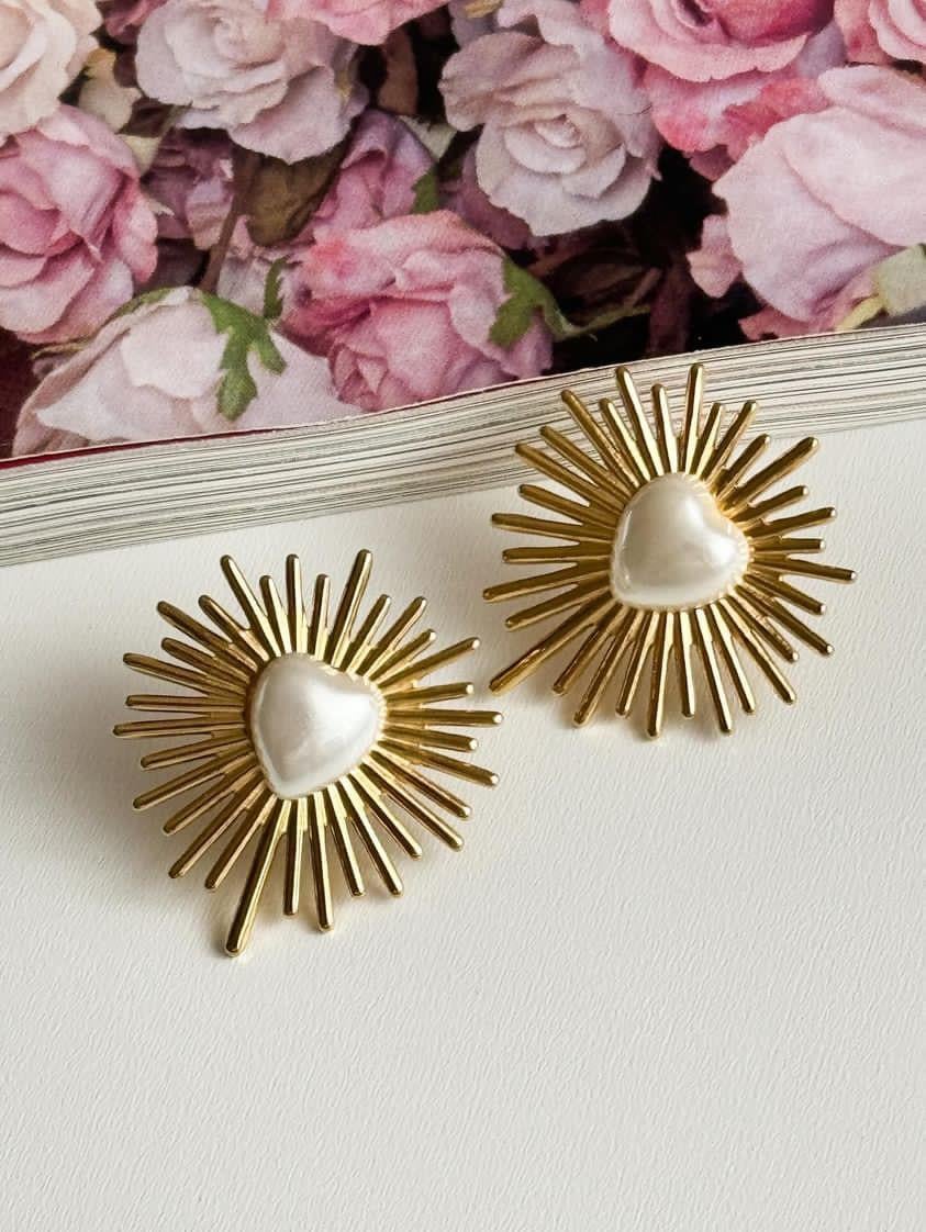 Çelik Gold İncili Küpe (2.5 Cm)