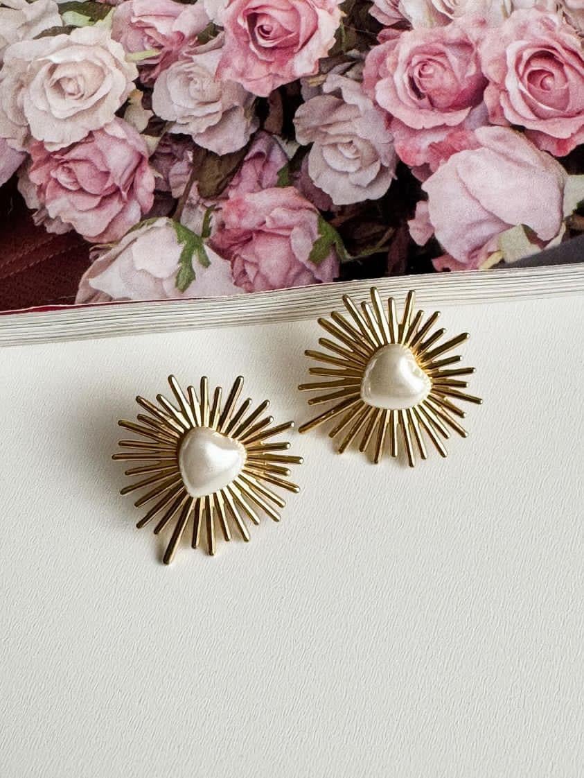 Çelik Gold İncili Küpe (2.5 Cm)