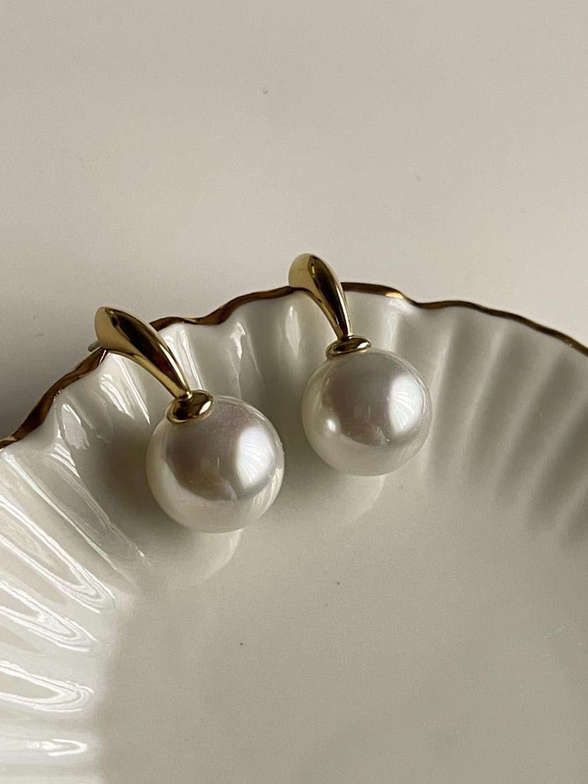 Çelik Gold İncili Küpe (2.30 Cm)
