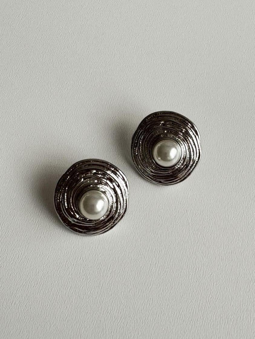Çelik Gold İncili Vintage Küpe (2.10 Cm)