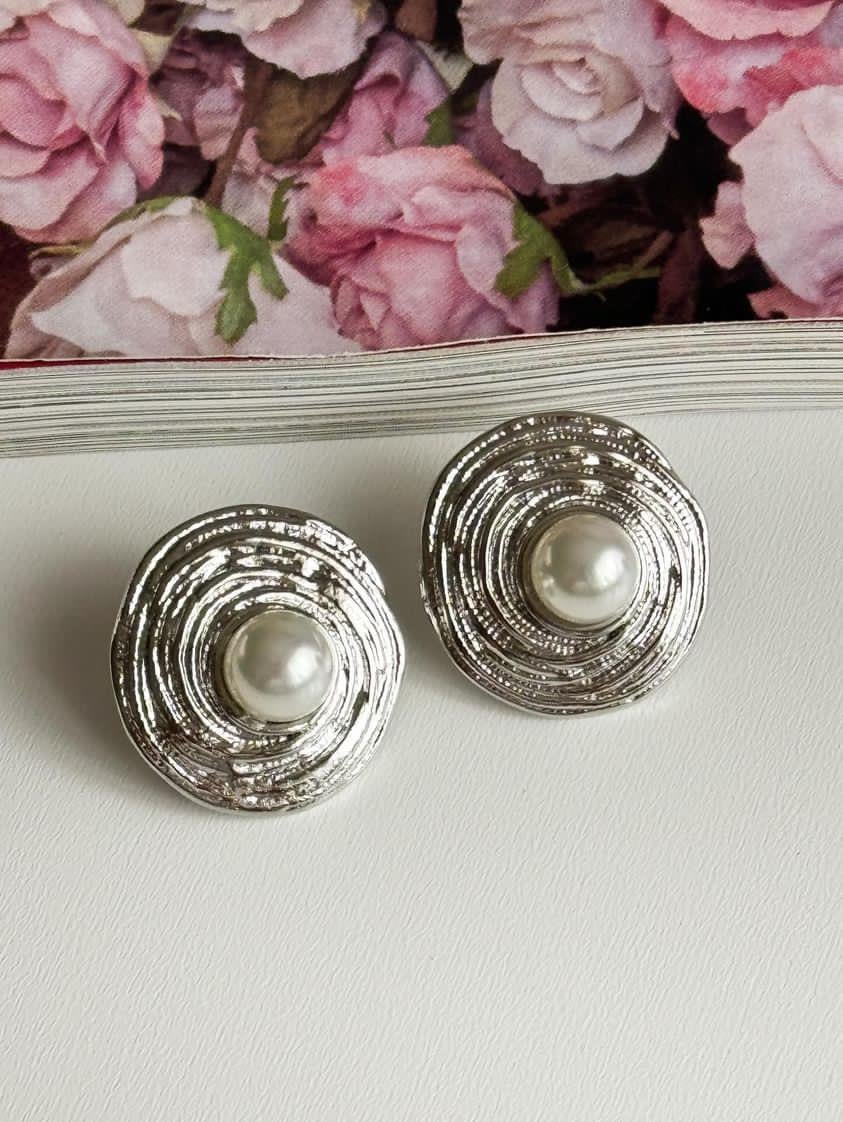 Çelik Gold İncili Vintage Küpe (2.10 Cm)