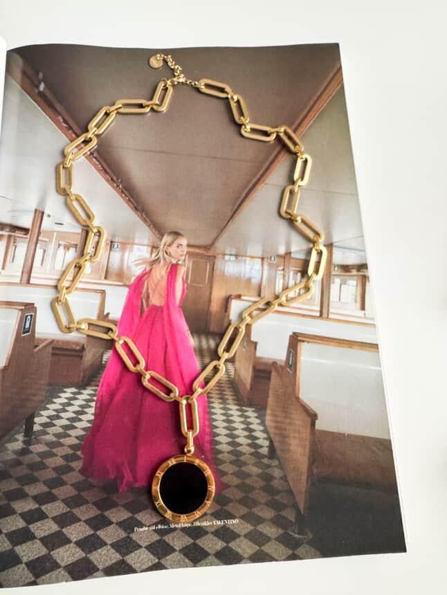 Çelik Gold Kalın Marka Model Siyah Beyaz Çift Yönlü Uzun Kolye (61 Cm)