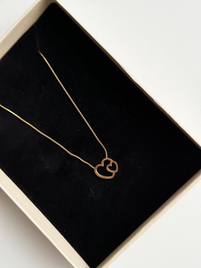 Çelik Gold Kalpli Minimal Kolye (46 Cm)