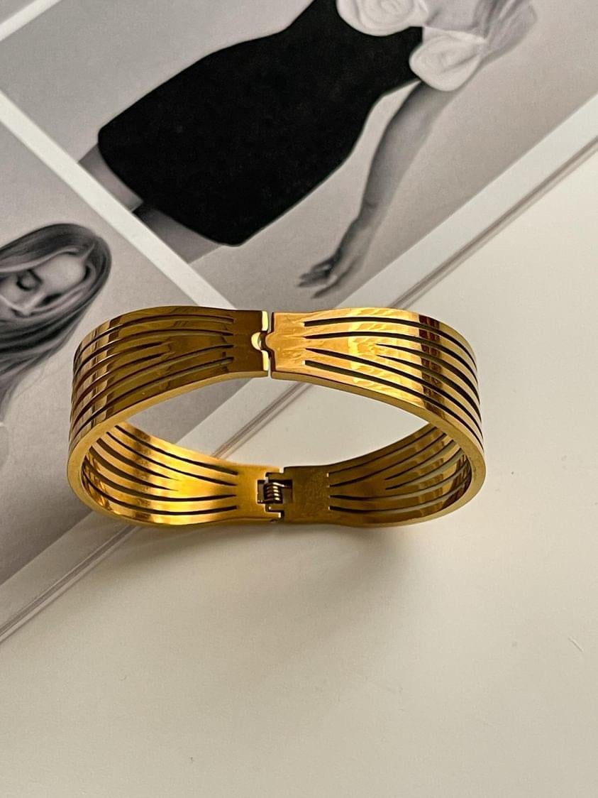 Çelik Gold Kelepçe Bileklik 