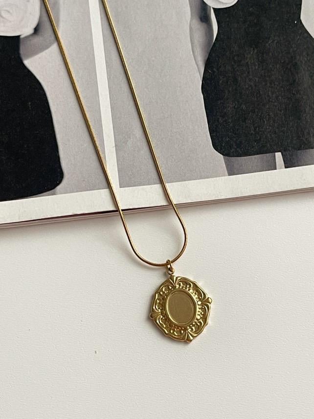 Çelik Gold Madalyon Kolye (45 Cm)