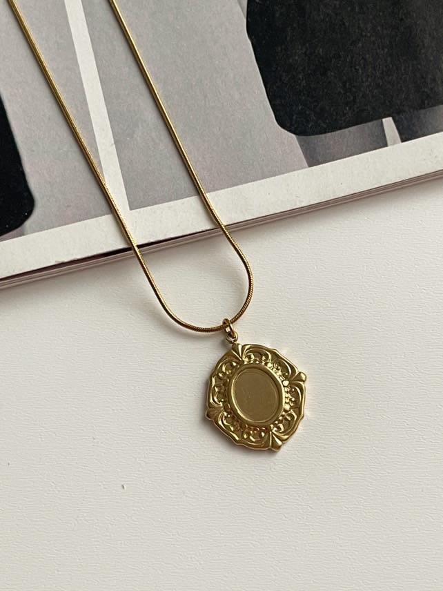 Çelik Gold Madalyon Kolye (45 Cm)