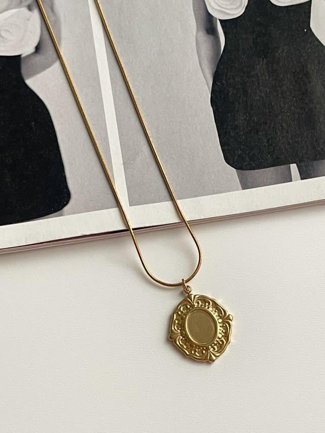 Çelik Gold Madalyon Kolye (45 Cm)