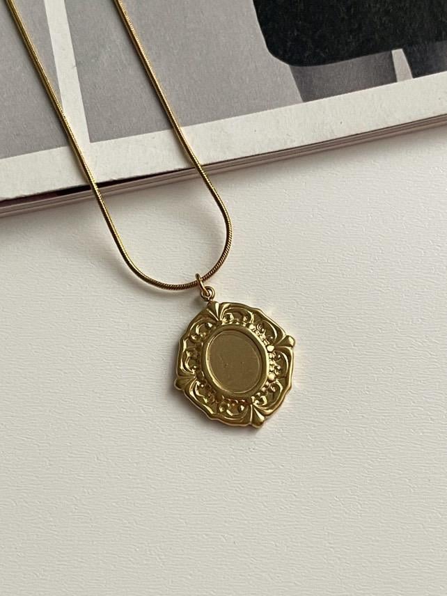 Çelik Gold Madalyon Kolye (45 Cm)