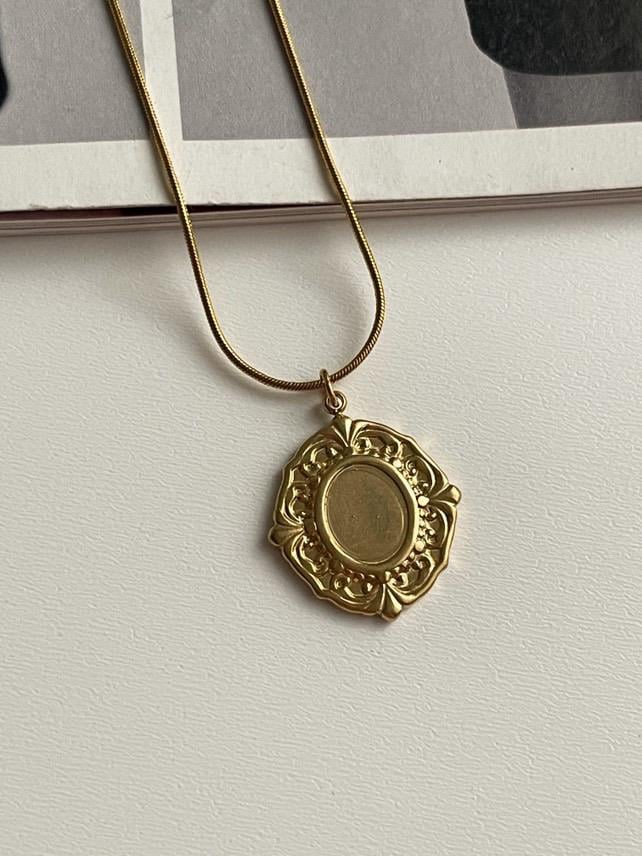 Çelik Gold Madalyon Kolye (45 Cm)
