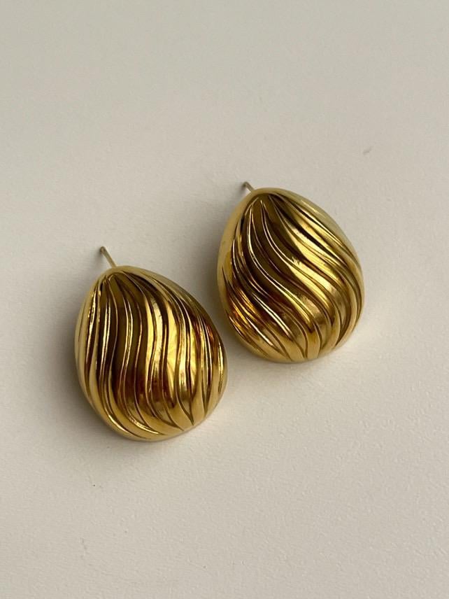 Çelik Gold Midye Küpe (2.5 Cm)