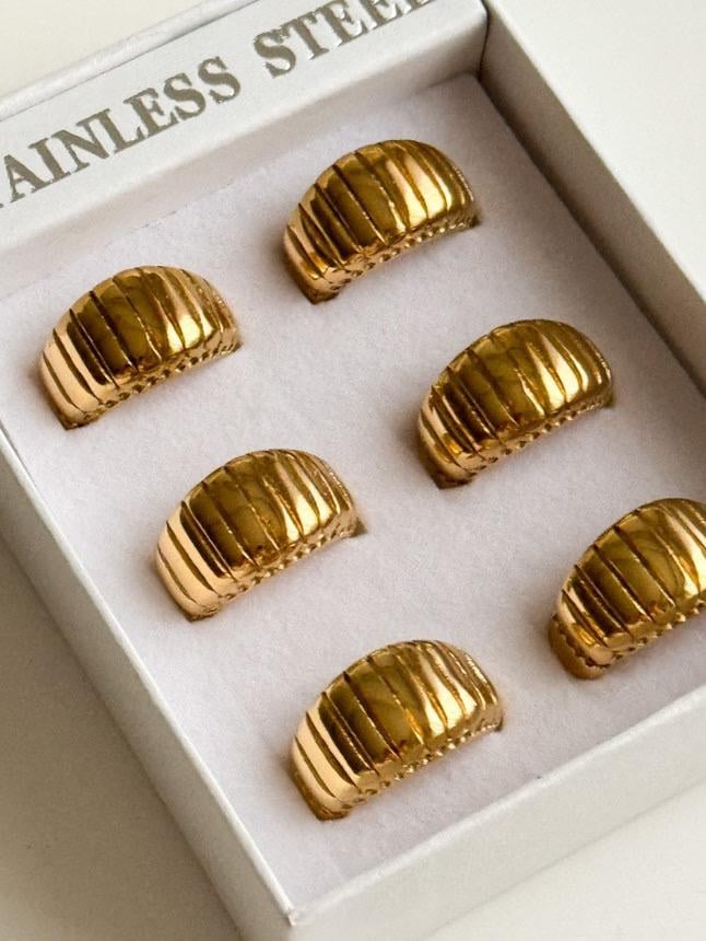 Çelik Gold Midye Numaralı Yüzük (16 Numara)