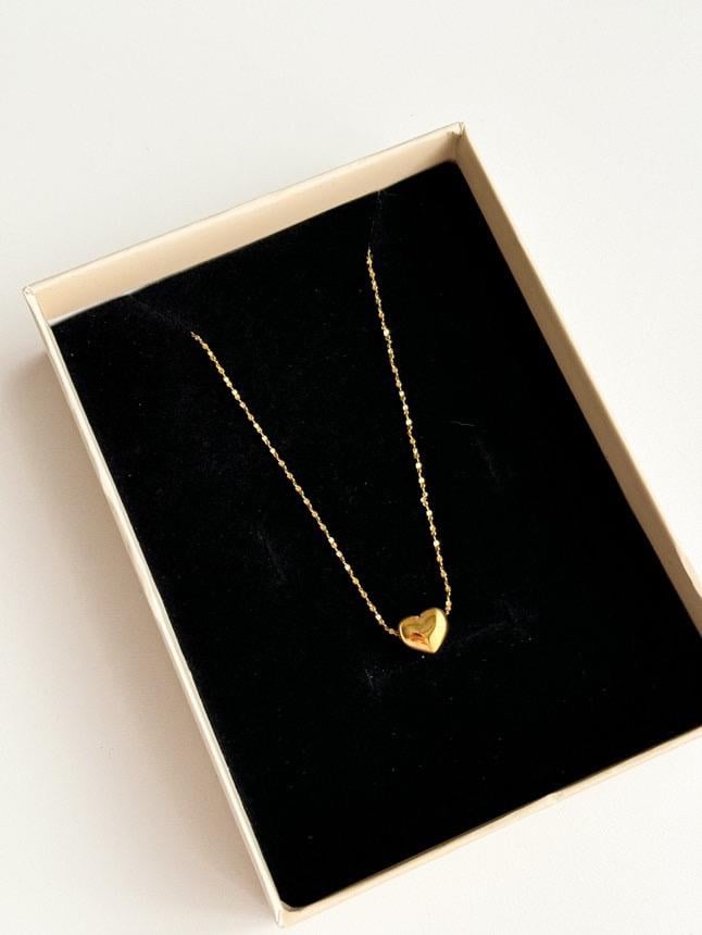 Çelik Gold Minimal Kalp Kolye (48 Cm)