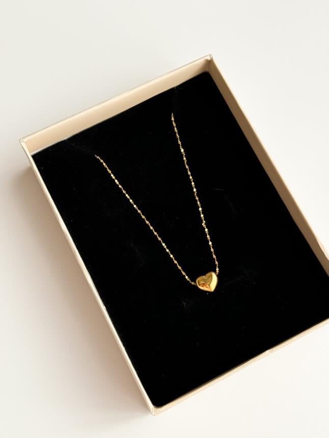 Çelik Gold Minimal Kalp Kolye (48 Cm)