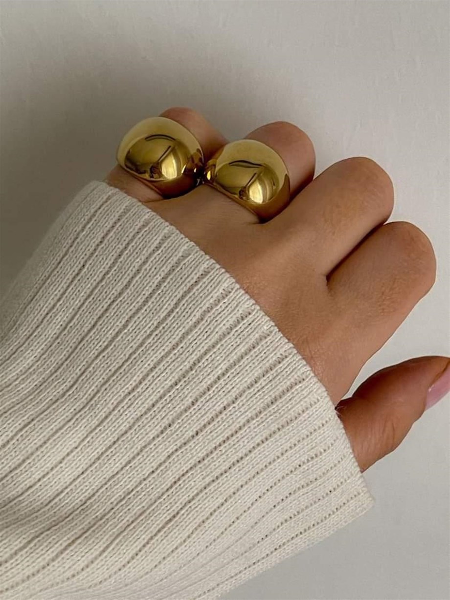 Çelik Gold Numaralı Yüzük (18 Numara)