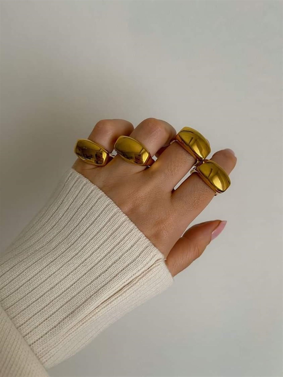 Çelik Gold Numaralı Yüzük (19 Numara)
