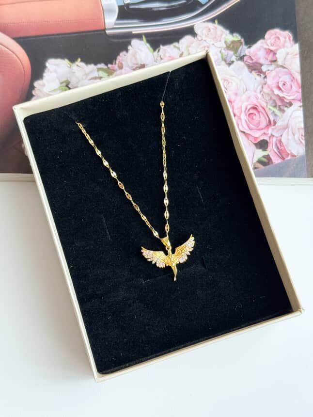 Çelik Gold Peri Kızı Kolye (45 Cm)