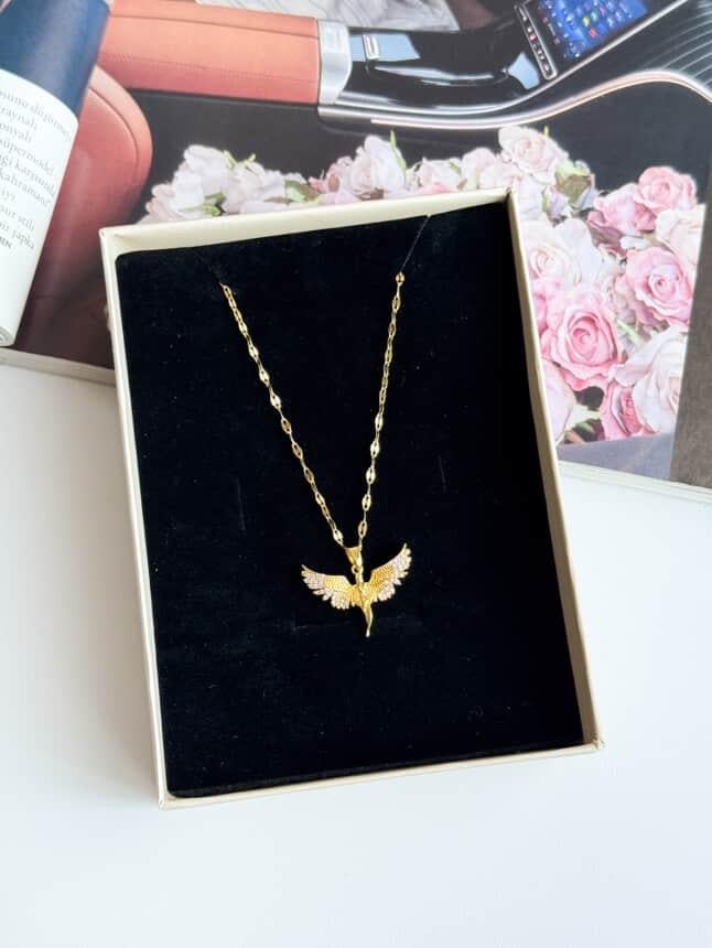 Çelik Gold Peri Kızı Kolye (45 Cm)