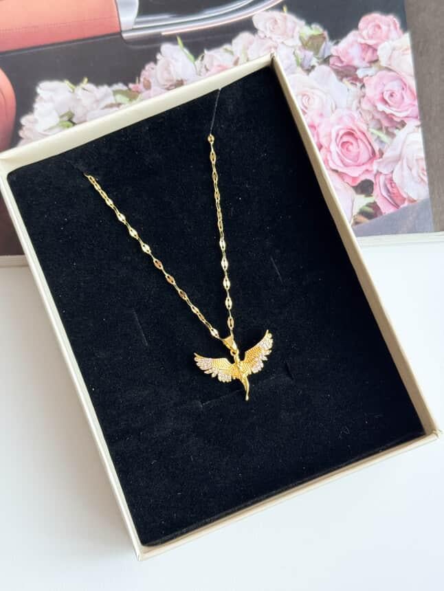 Çelik Gold Peri Kızı Kolye (45 Cm)