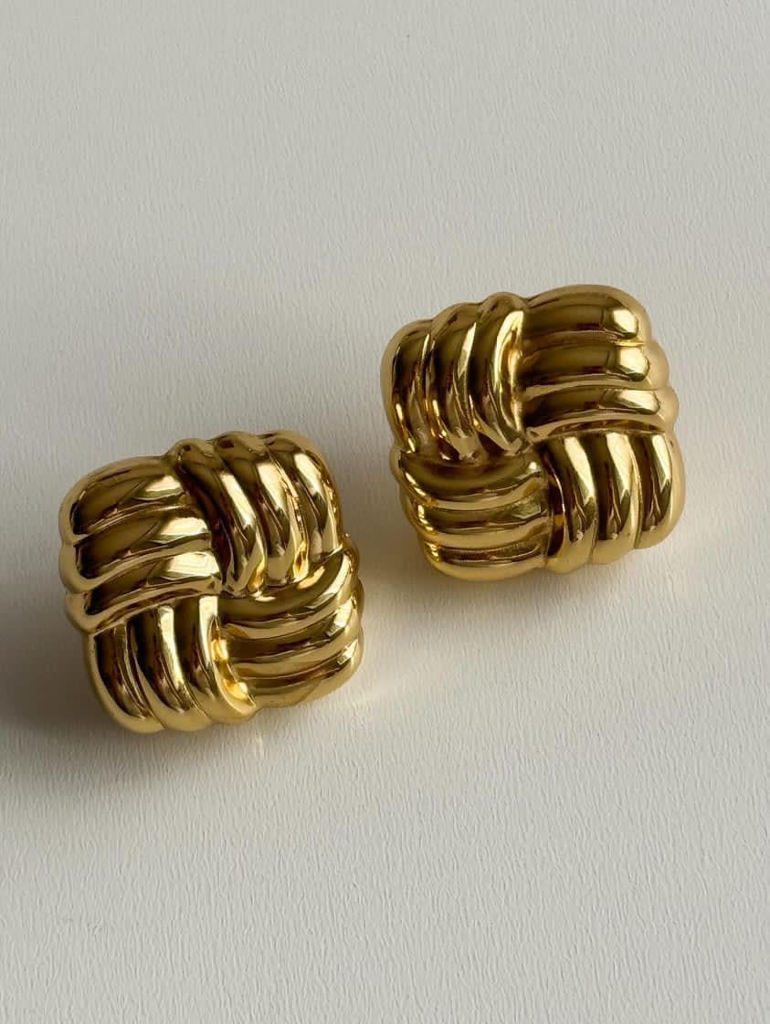 Çelik Gold Pinterest Küpe (2.20 Cm)