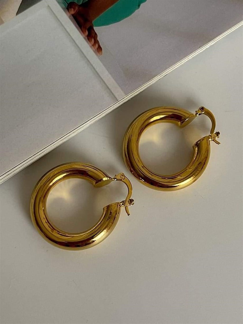 Çelik Gold Steel Basic Küpe (3.20 Cm)