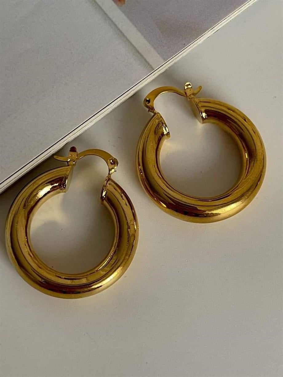 Çelik Gold Steel Basic Küpe (3.20 Cm)
