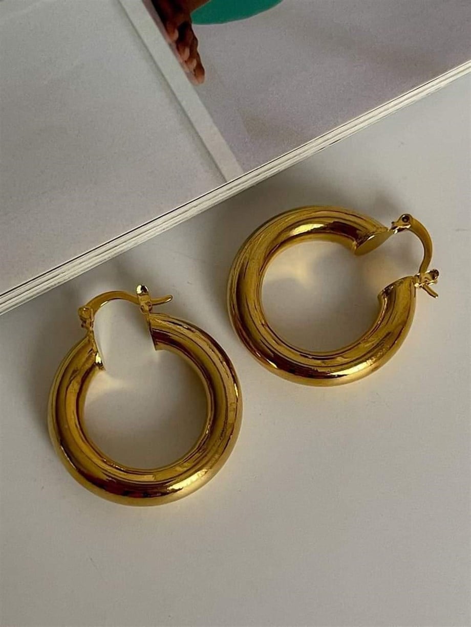 Çelik Gold Steel Basic Küpe (3.20 Cm)