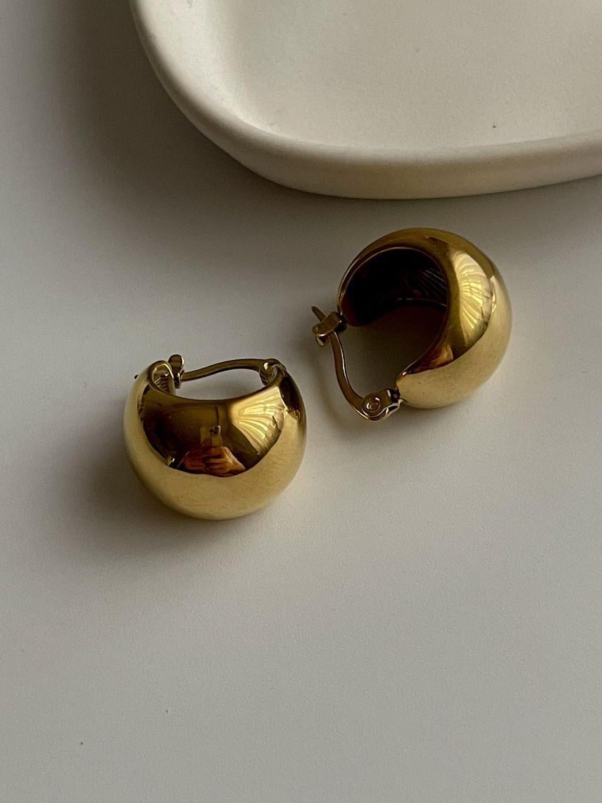 Çelik Gold Topçuk Küpe (1.5 Cm)