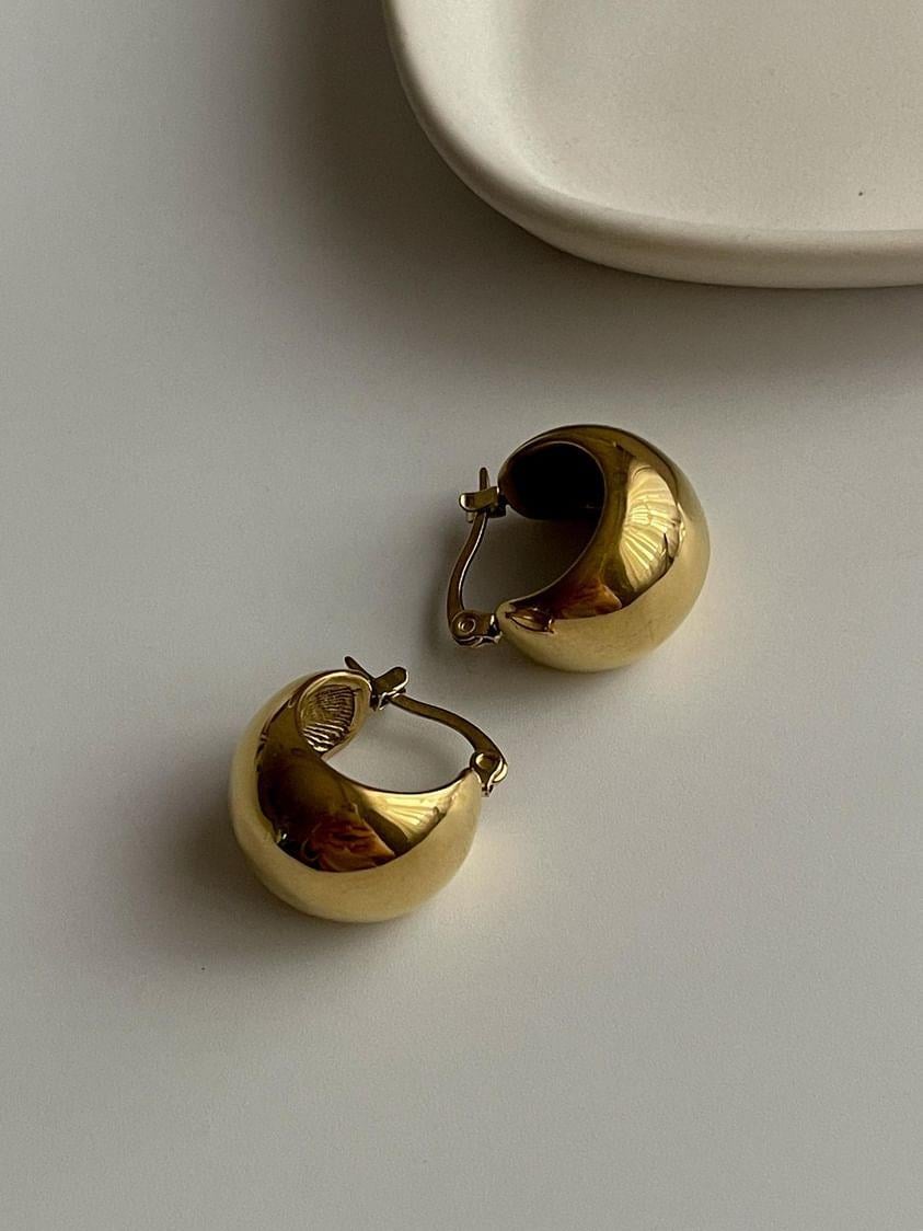 Çelik Gold Topçuk Küpe (1.5 Cm)