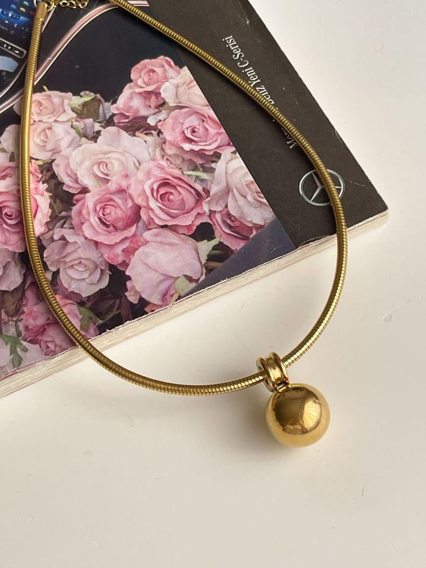 Çelik Gold Topçuklu Cocker Kolye (44 Cm)