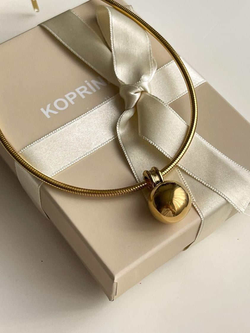 Çelik Gold Topçuklu Cocker Kolye (44 Cm)