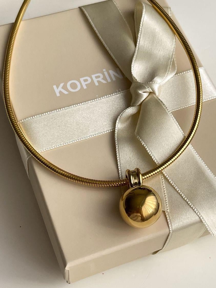 Çelik Gold Topçuklu Cocker Kolye (44 Cm)