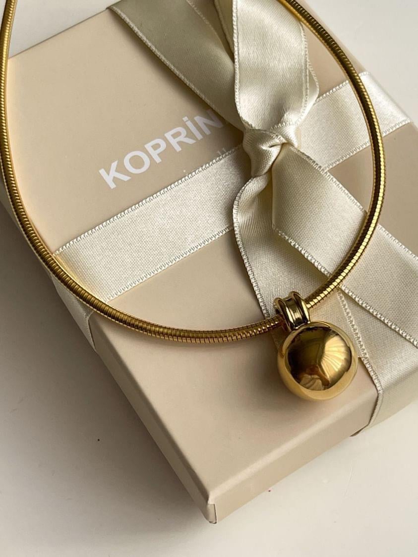 Çelik Gold Topçuklu Cocker Kolye (44 Cm)