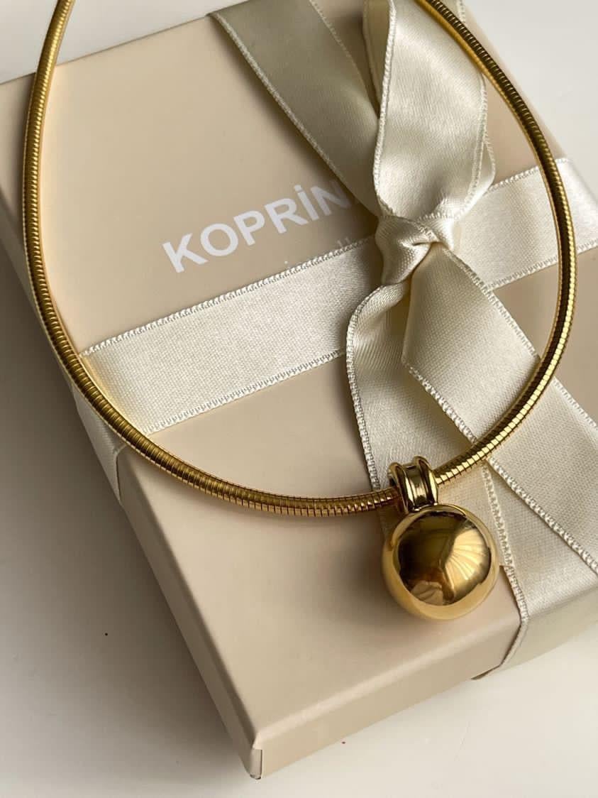 Çelik Gold Topçuklu Cocker Kolye (44 Cm)
