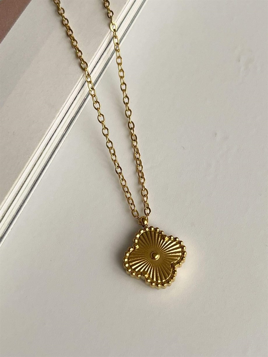 Çelik Gold Van Cleef Kolye (46 Cm)