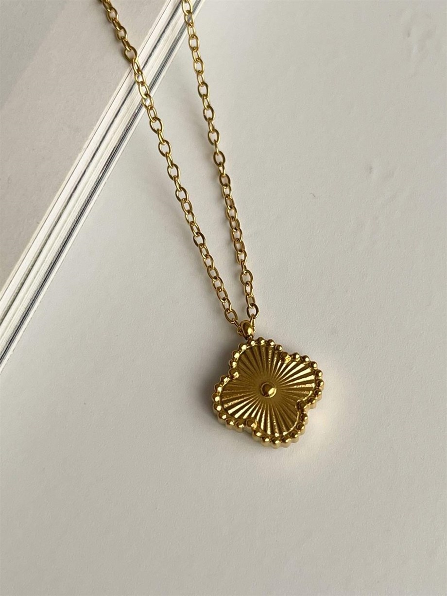 Çelik Gold Van Cleef Kolye (46 Cm)