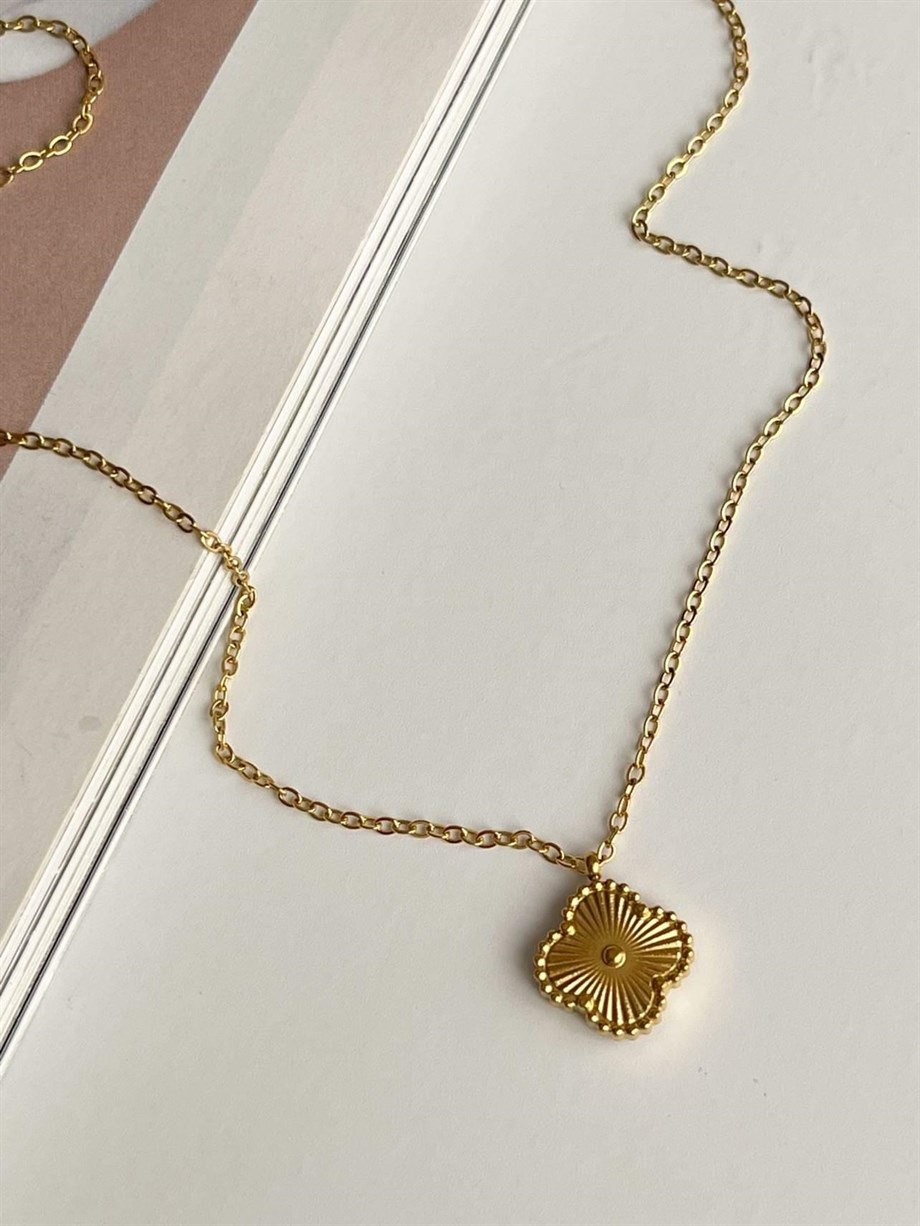 Çelik Gold Van Cleef Kolye (46 Cm)