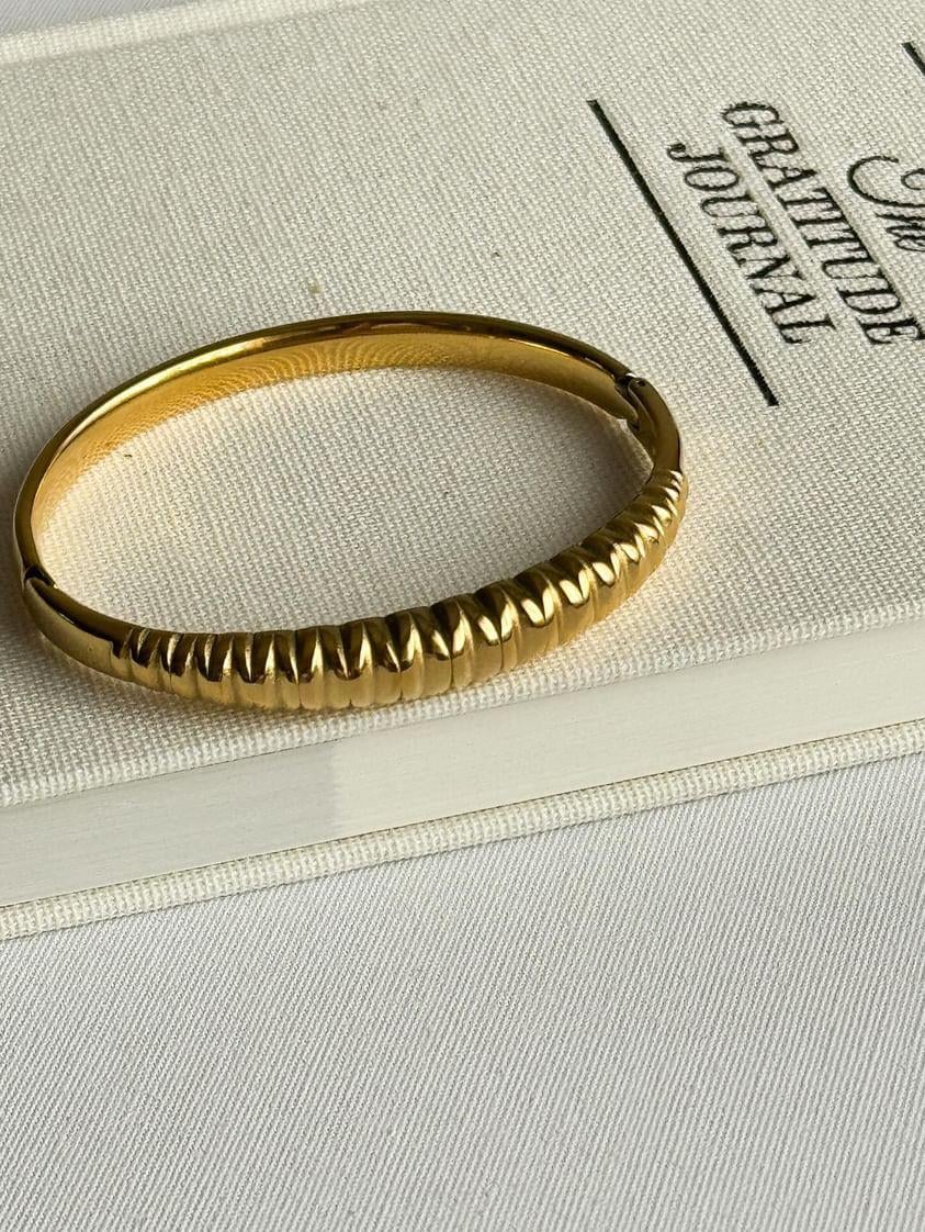 Çelik Gold Vintage Kelepçe Bileklik 