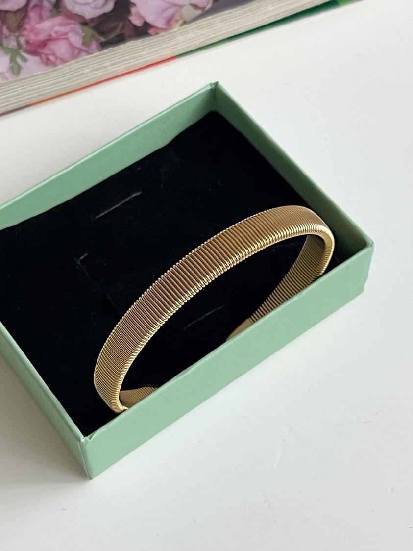 Çelik Gold Vintage Kelepçe Bileklik